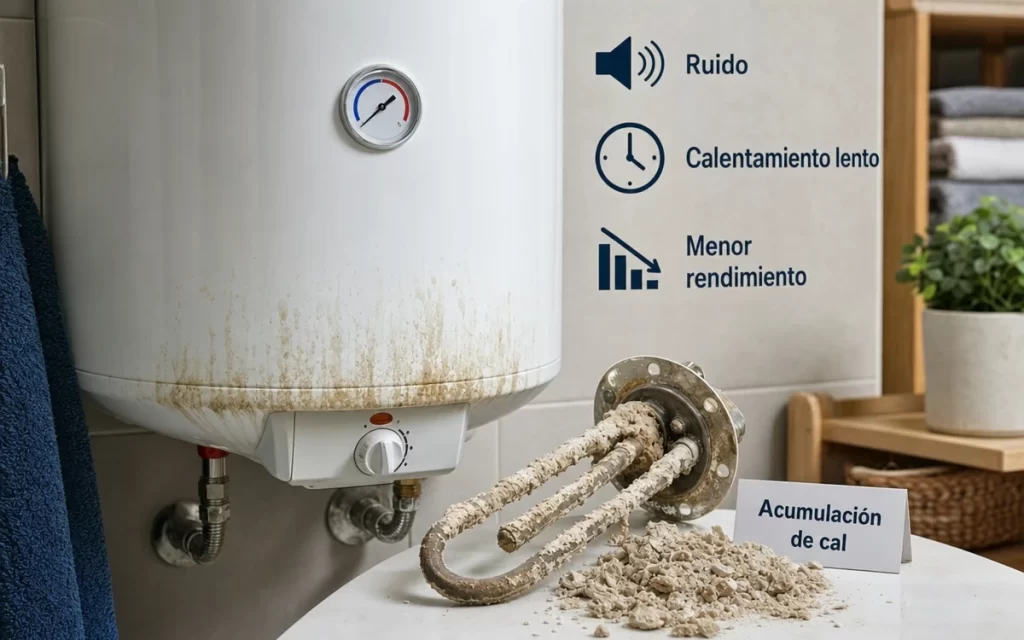 Cómo afecta la cal a un termo eléctrico y qué síntomas provoca