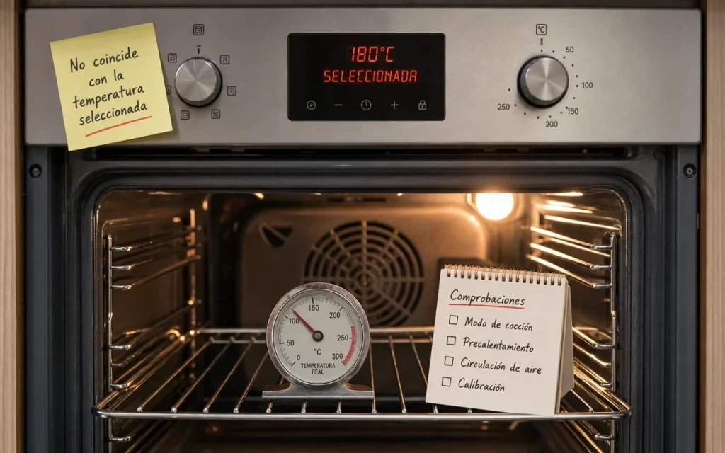 La temperatura del horno no coincide con la seleccionada