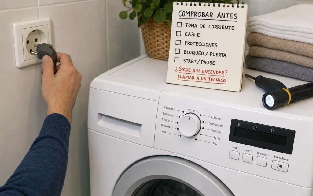 Lavadora no enciende: comprobaciones antes de pensar en la placa electrónica