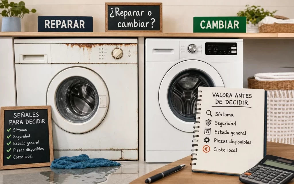¿Reparar o cambiar una lavadora? Edad, avería y señales para decidir